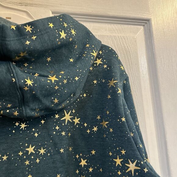 Cat & Jack XXL 18 Dark Teal Gold Star Full Zip Hoodie Sweatshirt NWT - Picture 14 of 16
